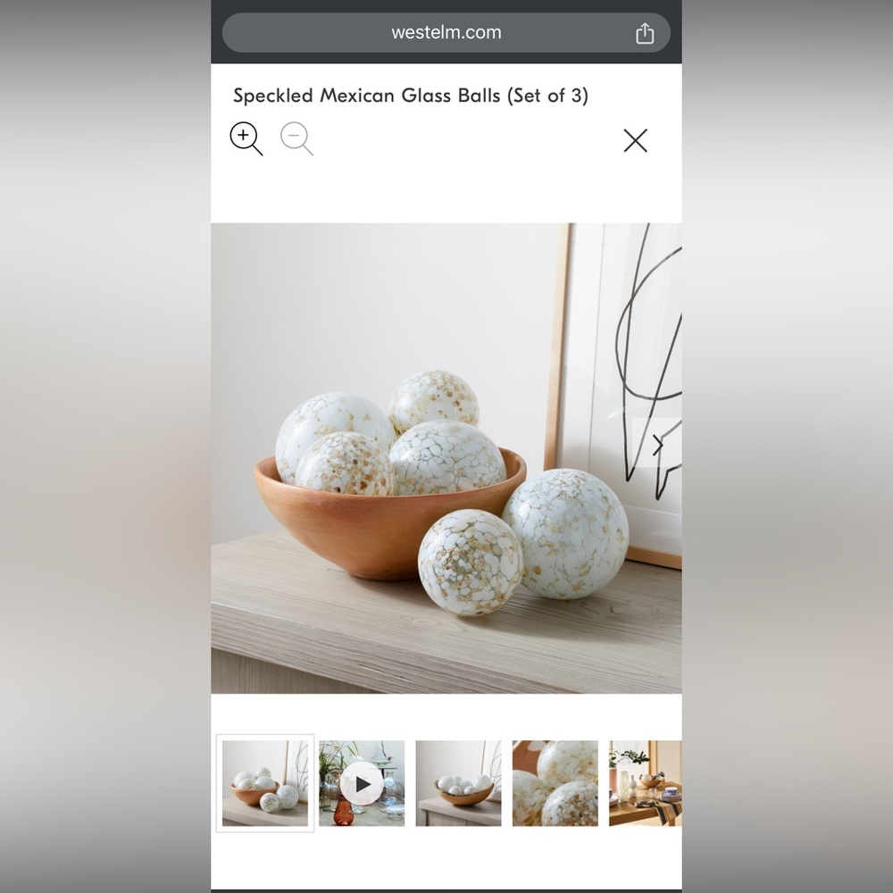West Elm Speckled Mexican Glass Balls
